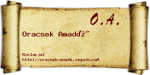 Oracsek Amadé névjegykártya